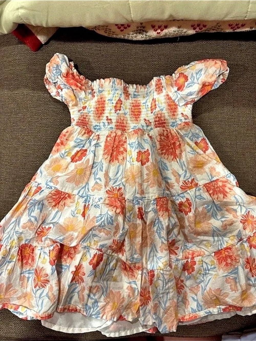 3T Joie Floral Dress in White & Orange